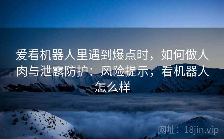 爱看机器人里遇到爆点时，如何做人肉与泄露防护：风险提示，看机器人怎么样