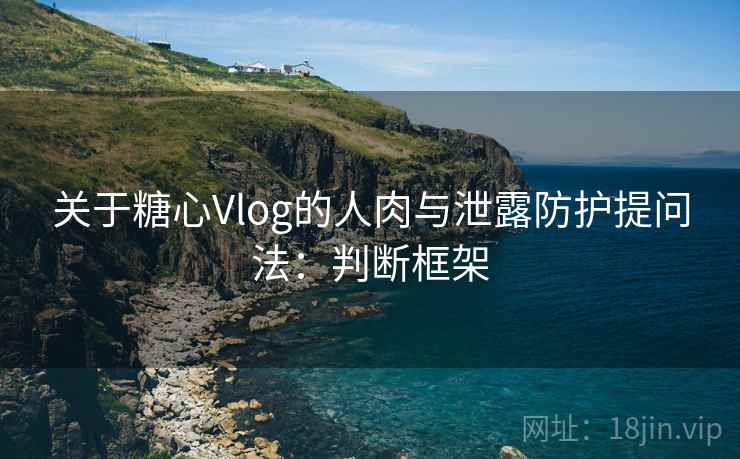 关于糖心Vlog的人肉与泄露防护提问法：判断框架