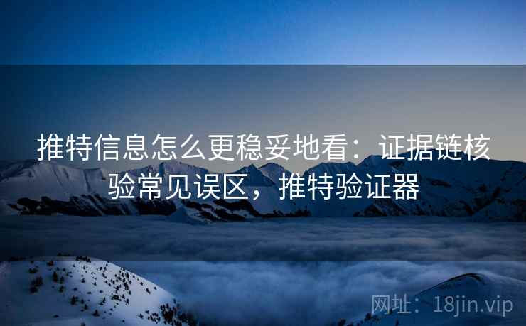 推特信息怎么更稳妥地看：证据链核验常见误区，推特验证器
