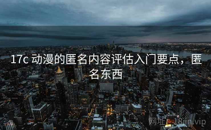 17c 动漫的匿名内容评估入门要点，匿名东西